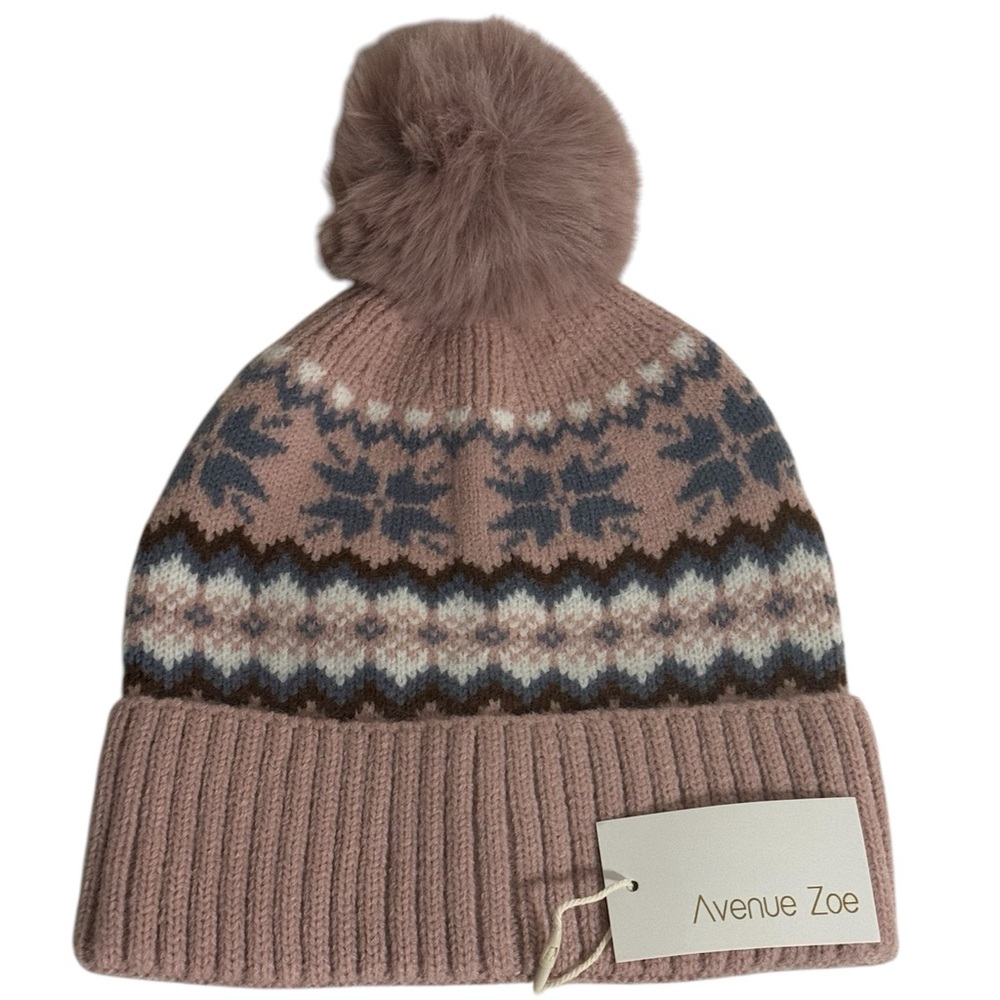 Cozy Fair Isle knit Beanie With Pom Pom